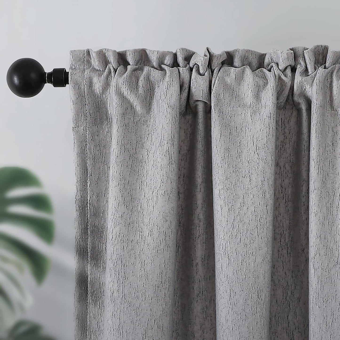 Joydeco Grey Blackout Curtains 96 Inches Long for Home Decor