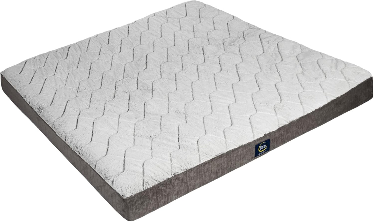 Serta Orthopedic Quilted Pillow Top Dog Bed for Pets in Slate Gray