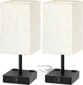 Touch Nightstand Lamps Set of 2 with USB Ports and Dimmable Light