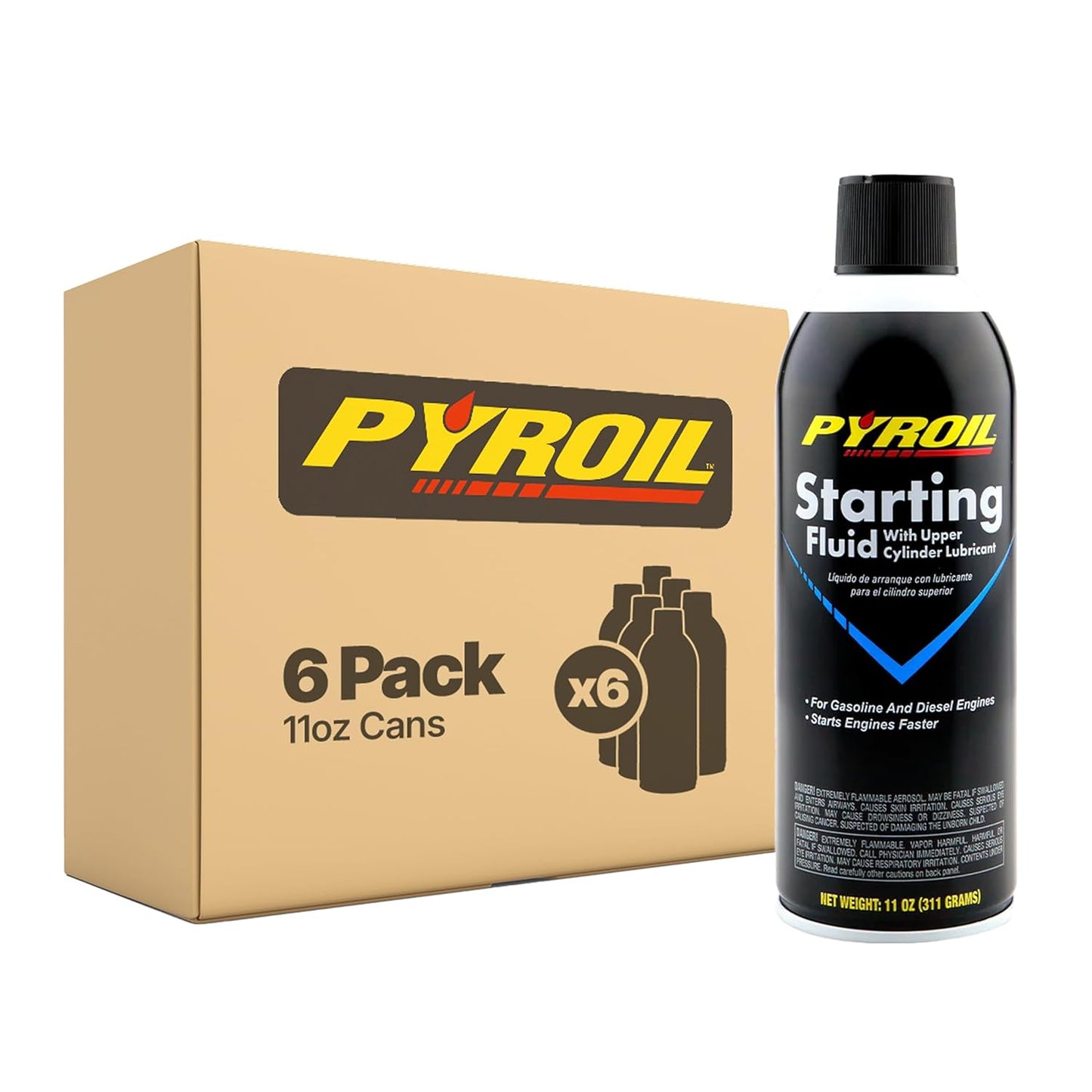 Regular Starting Fluid with Upper Cylinder Lubricant for Engines