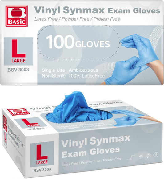 100Pcs Blue Vinyl Exam Gloves: Powder-Free Cleanliness!