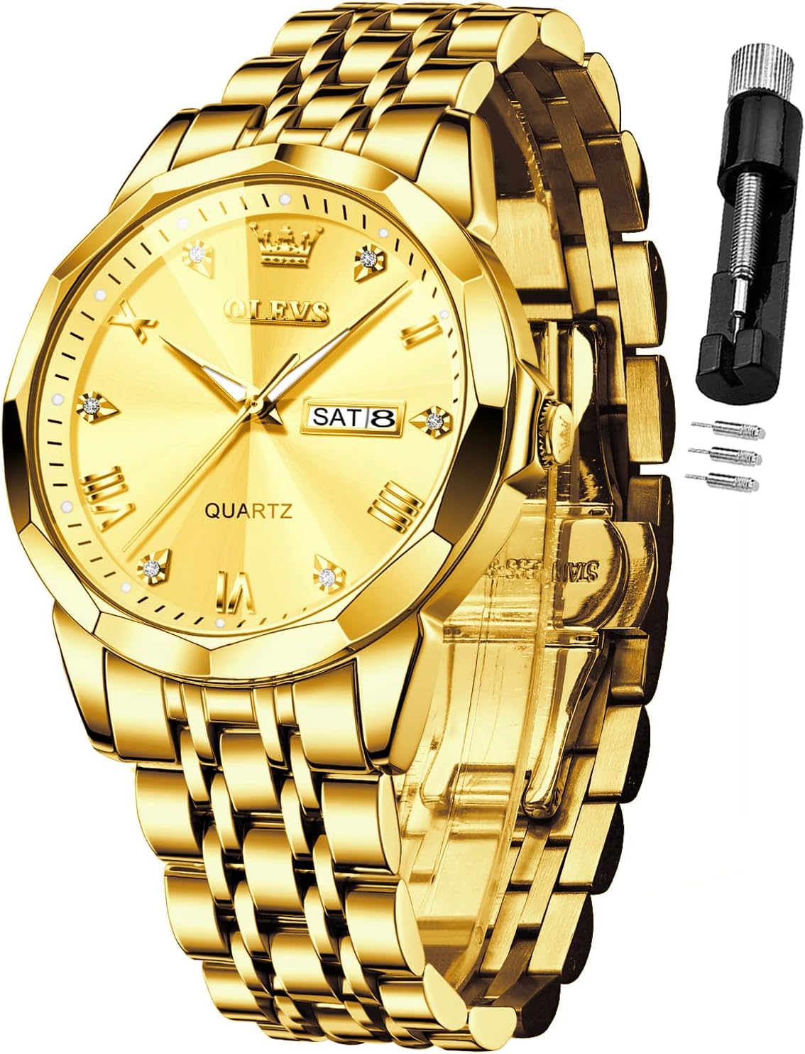 OLEVS Watch for Men: Luxury Diamond Business Dress Watch