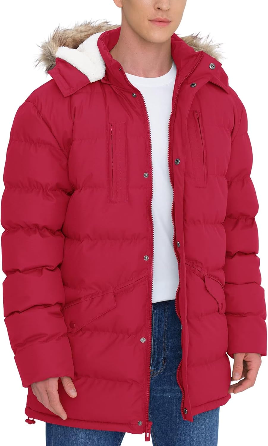 Men's Long Winter Coats Warm Water Resistant Insulated Jackets