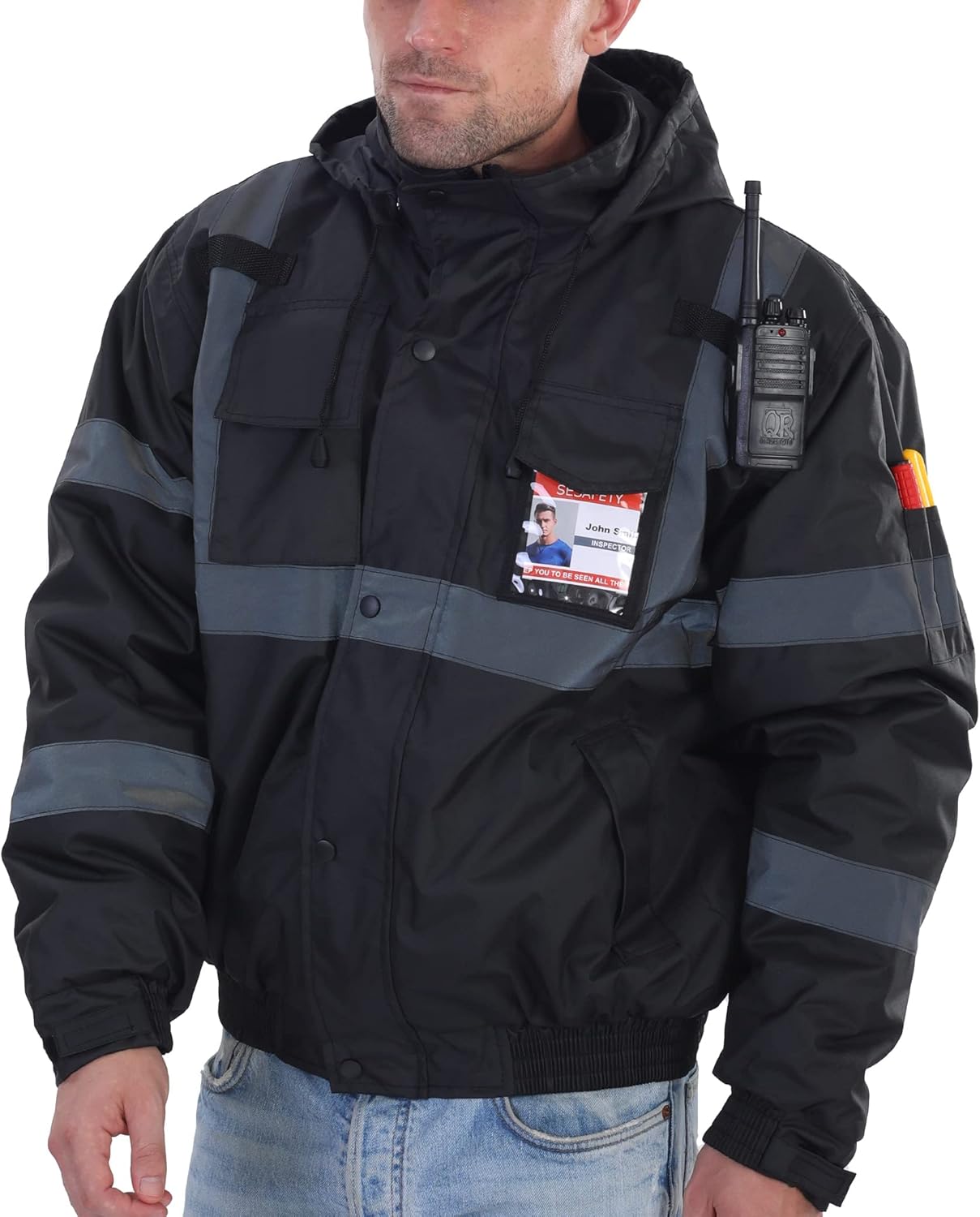High Visibility Reflective Jacket for Men, Waterproof Safety Gear