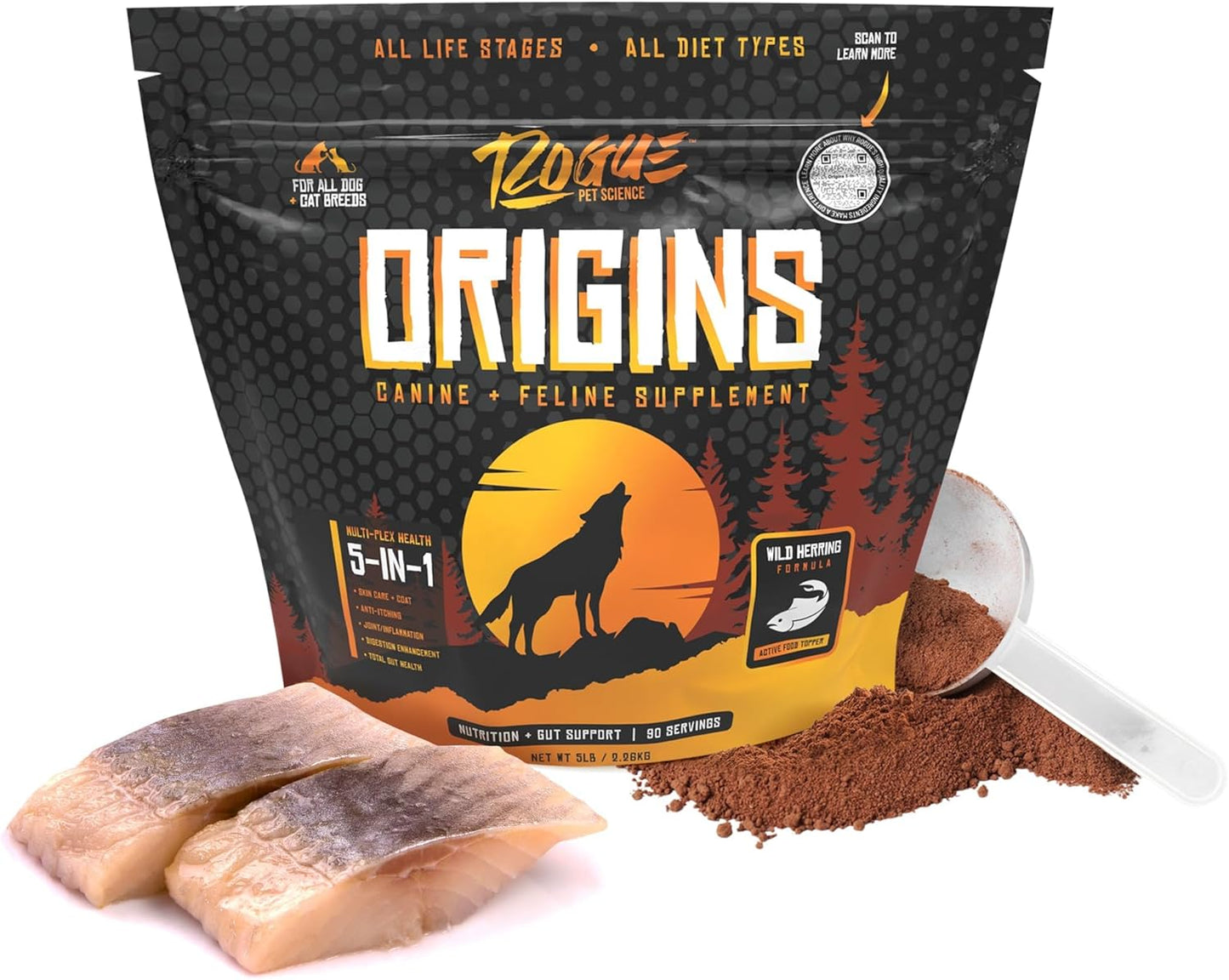 ROGUE PET SCIENCE Origins 5-in-1 Dog Supplement for Health