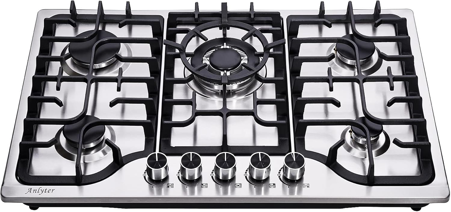 30 Inch Gas Cooktop with 5 Burners for Versatile Cooking Needs
