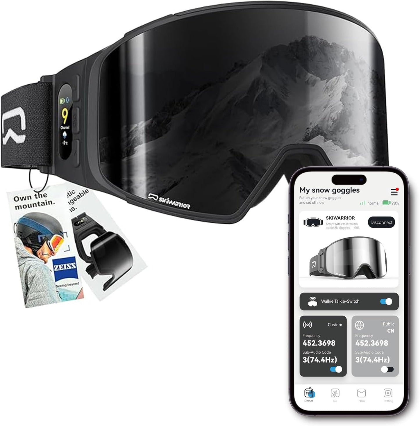 SKIWARRIOR Smart Ski Goggles - Music & Calls!