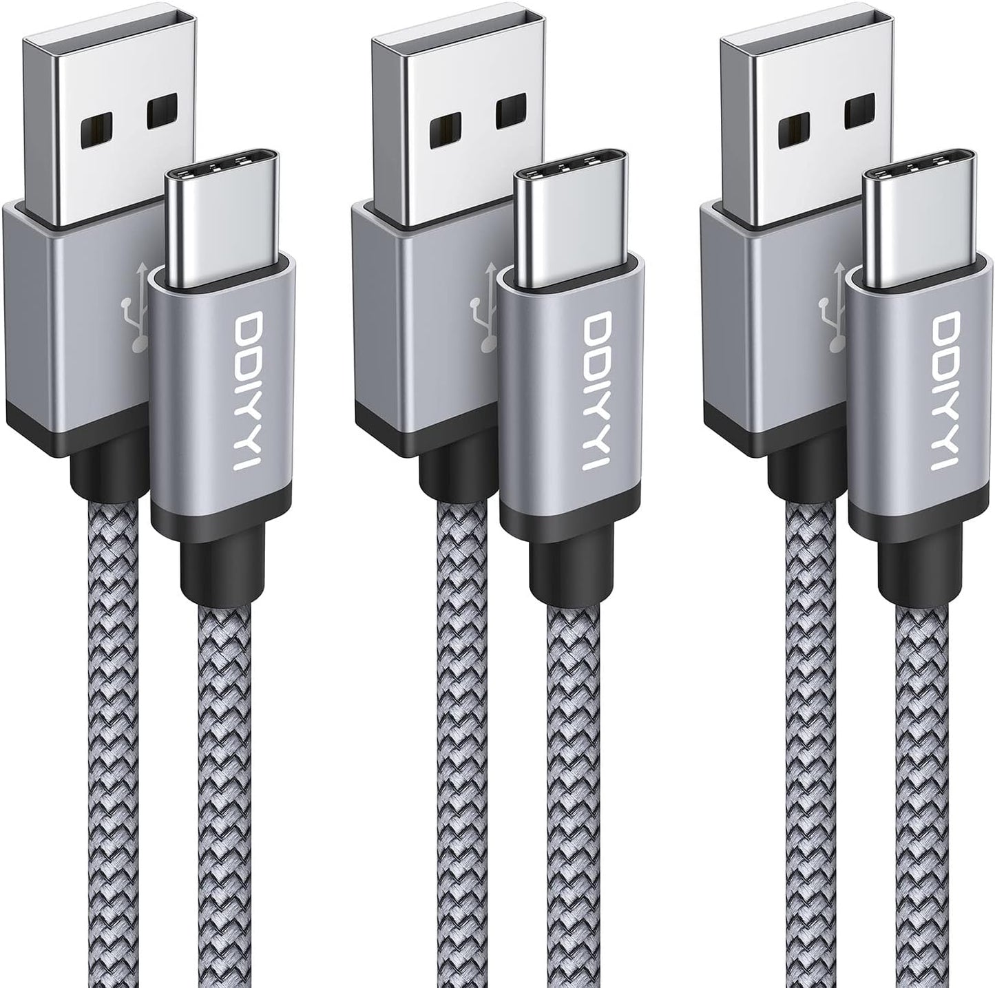 Fast Charge 3ft USB C Cable 3-Pack for iPhone & Samsung
