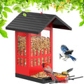 Metal Bird Feeder for Outdoors Hanging 2-in-1 Wild Bird Seed