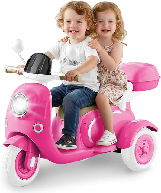 Kids Electric Motorcycle for 3 Year Old Girls - 3-Wheel Ride On