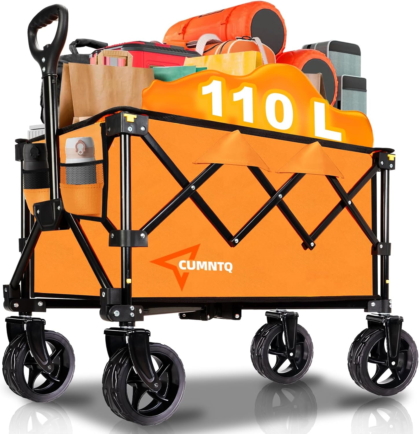 Collapsible Wagon Cart with Wheels for Outdoor and Grocery Use