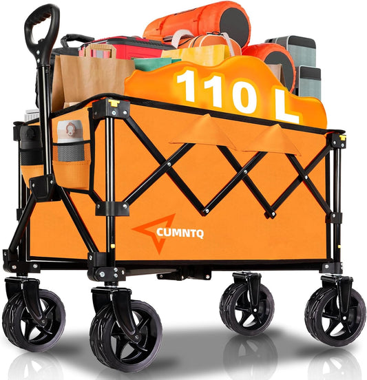 Collapsible Wagon Cart with Wheels for Outdoor and Grocery Use