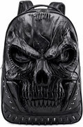 XUANNIAO 3D PU Leather Skull Backpack for School and Travel