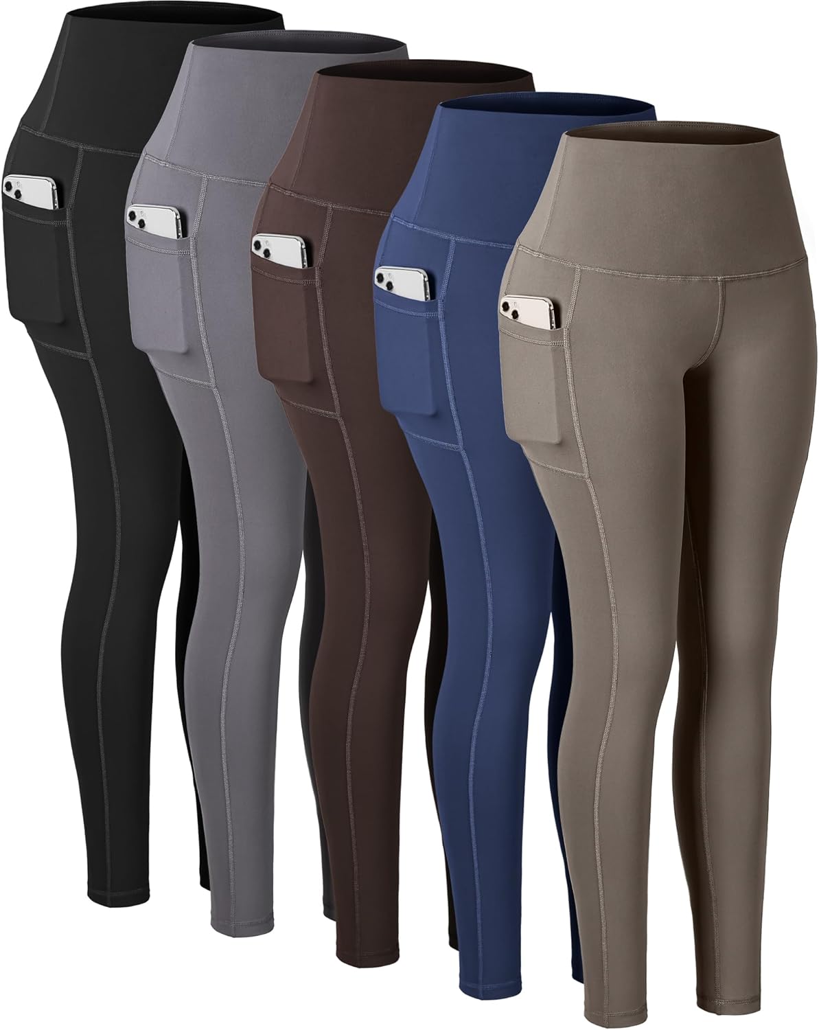 High Waisted Tummy Control Leggings with Pockets for Women