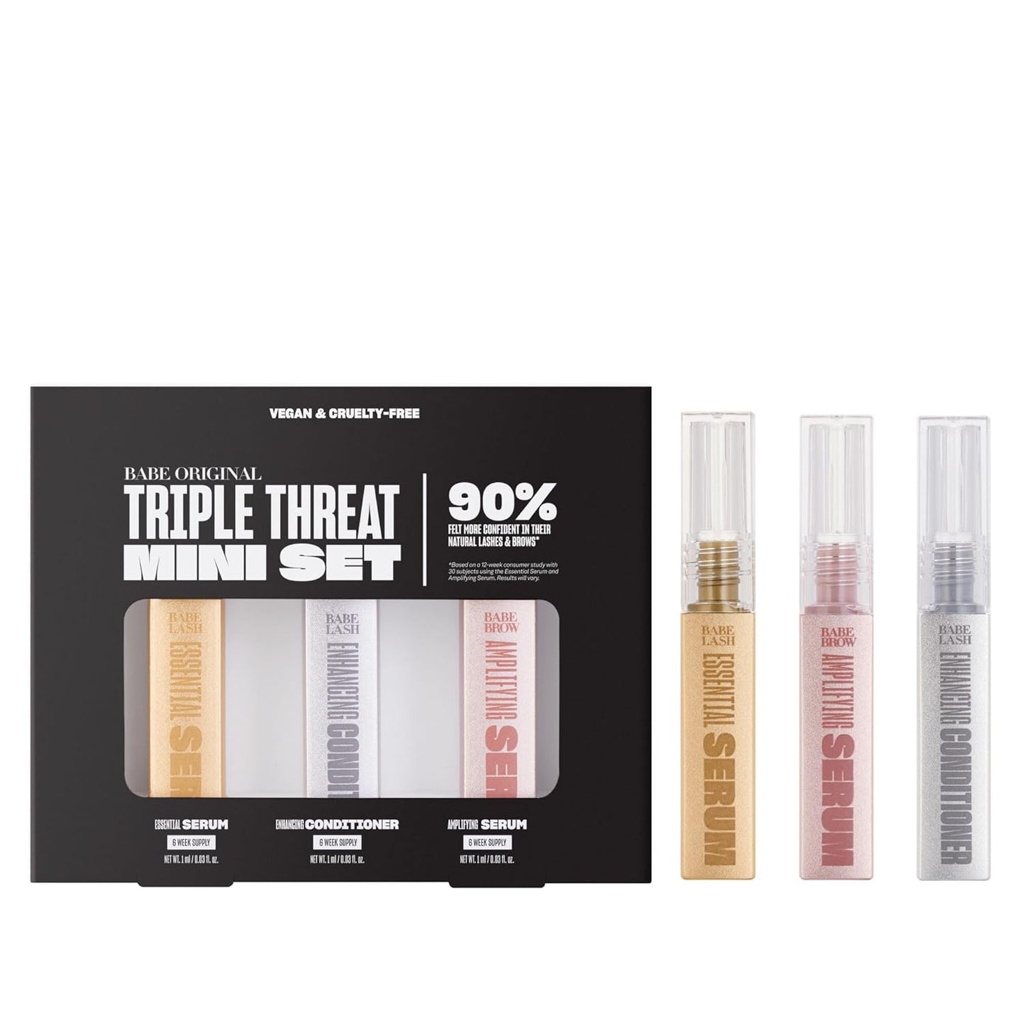 Babe Original Triple Threat Mini Set for Luscious Lashes & Brows