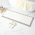 Cute Scalloped Bathroom Rug Runner 17x47 - Soft Microfiber Bath Mat