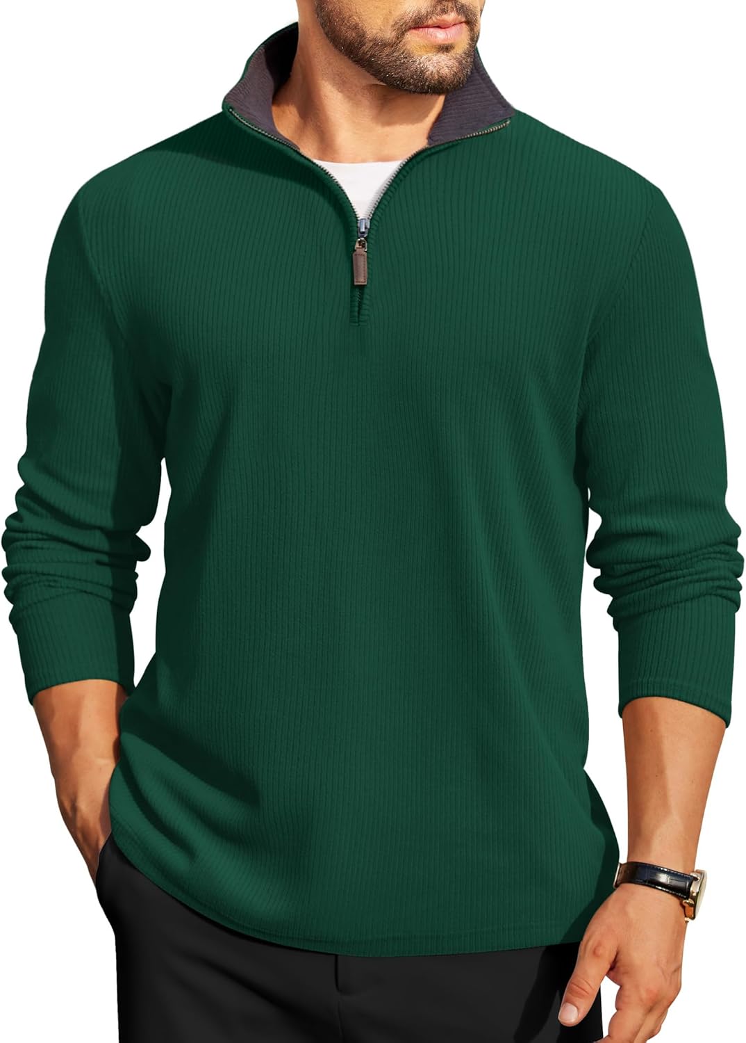 COOFANDY Mens Quarter Zip Pullover Lightweight Sweater Review