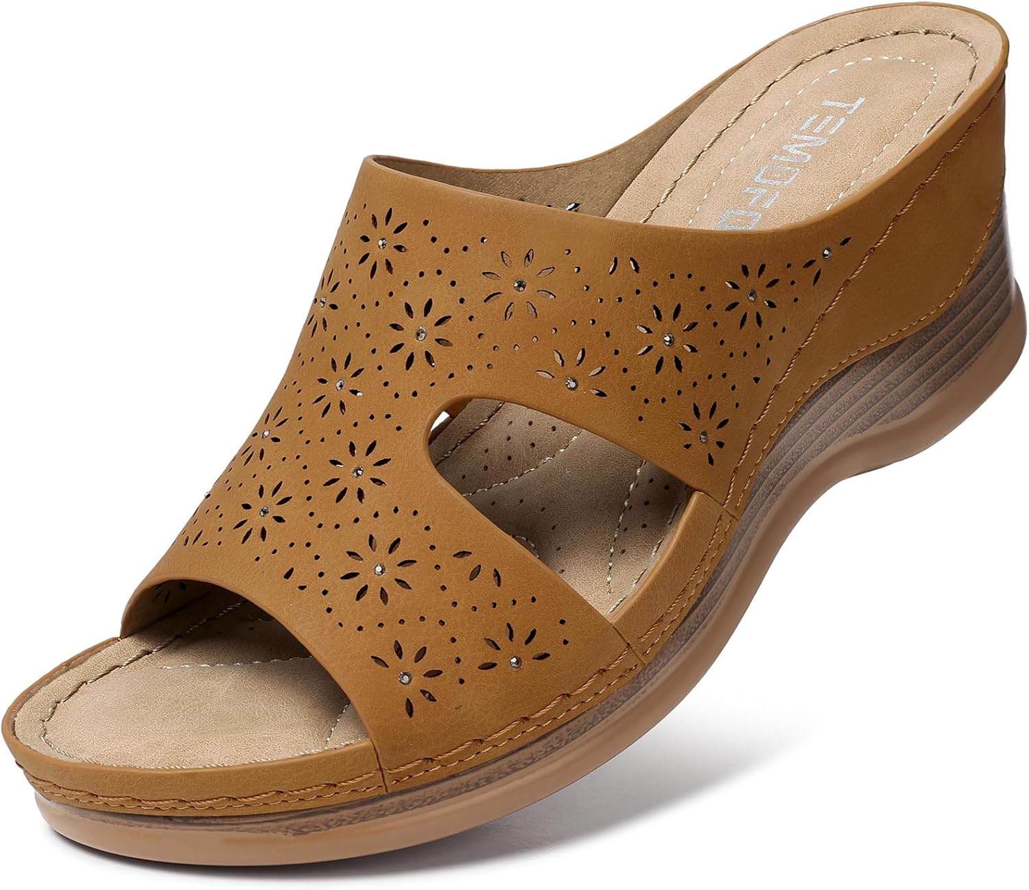 TEMOFON Women Wedge Sandals: Comfortable Slip-On Summer Style
