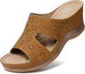 TEMOFON Women Wedge Sandals Dressy - Comfortable Low Wedge Slip On