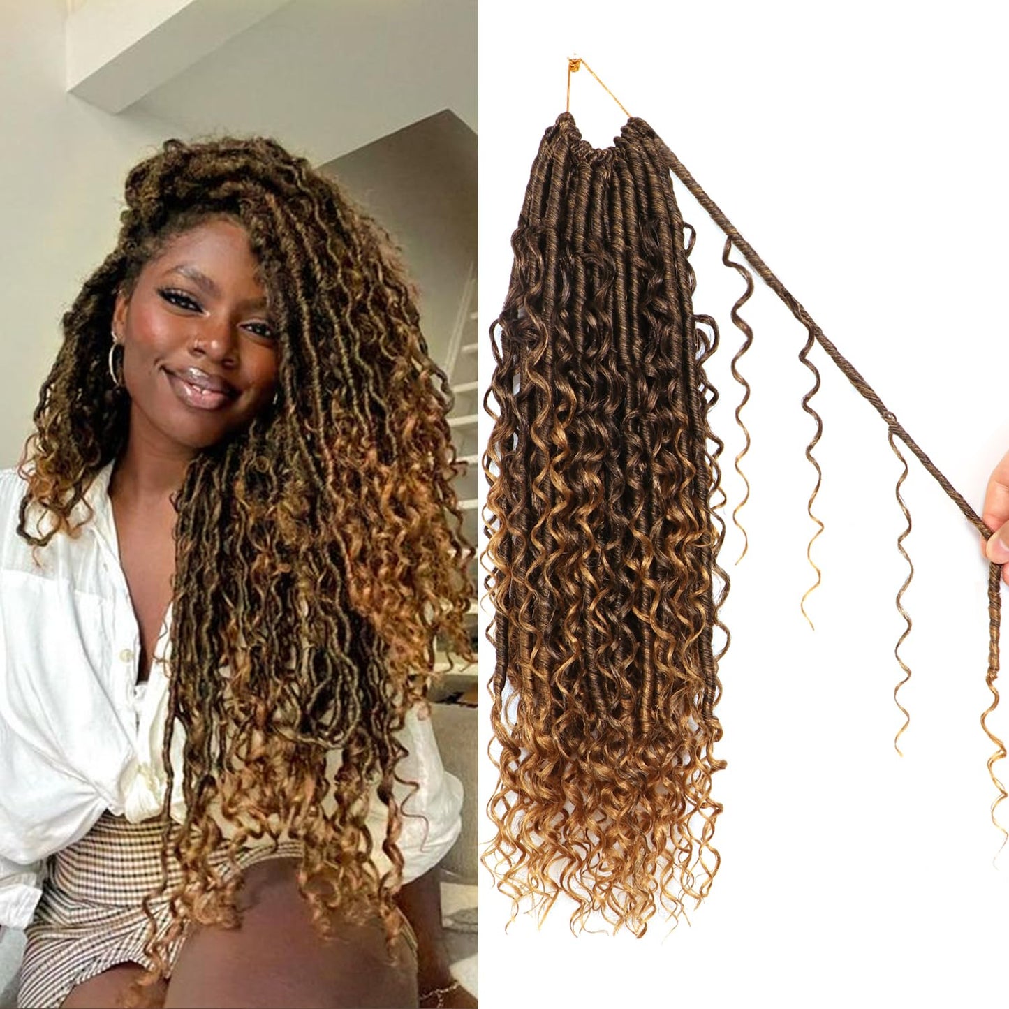 Goddess Faux Locs Crochet Hair - 18 Inch Boho Soft Locs