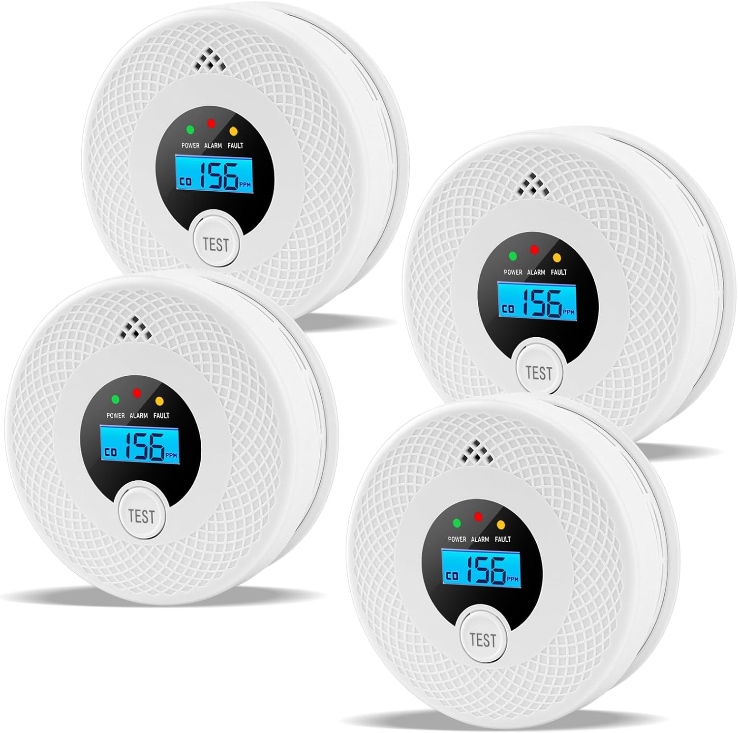 4 Pack Smoke and Carbon Monoxide Detector for Home Safety