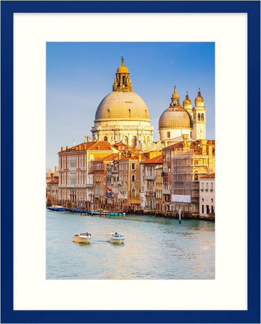 wyooxoo 16x20 Picture Frame in Dark Blue Solid Wood Design