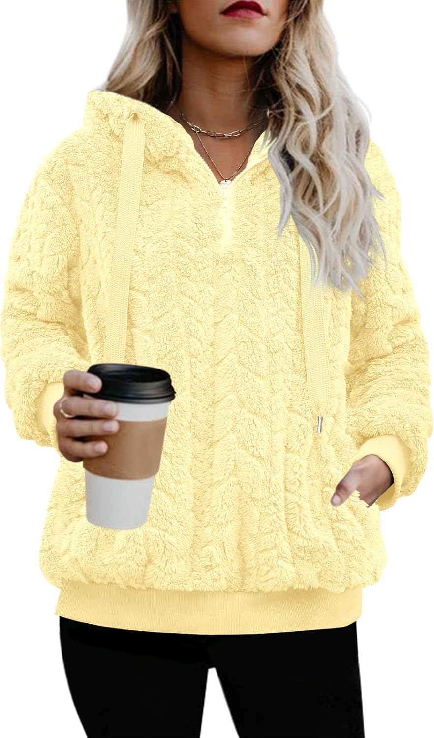 Nirovien Womens Sherpa Pullover Hoodie for Cozy Warmth