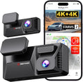 REDTIGER F77 Dual Sensor Dash Cam: 4K+4K HDR, Voice Control, 128GB Storage