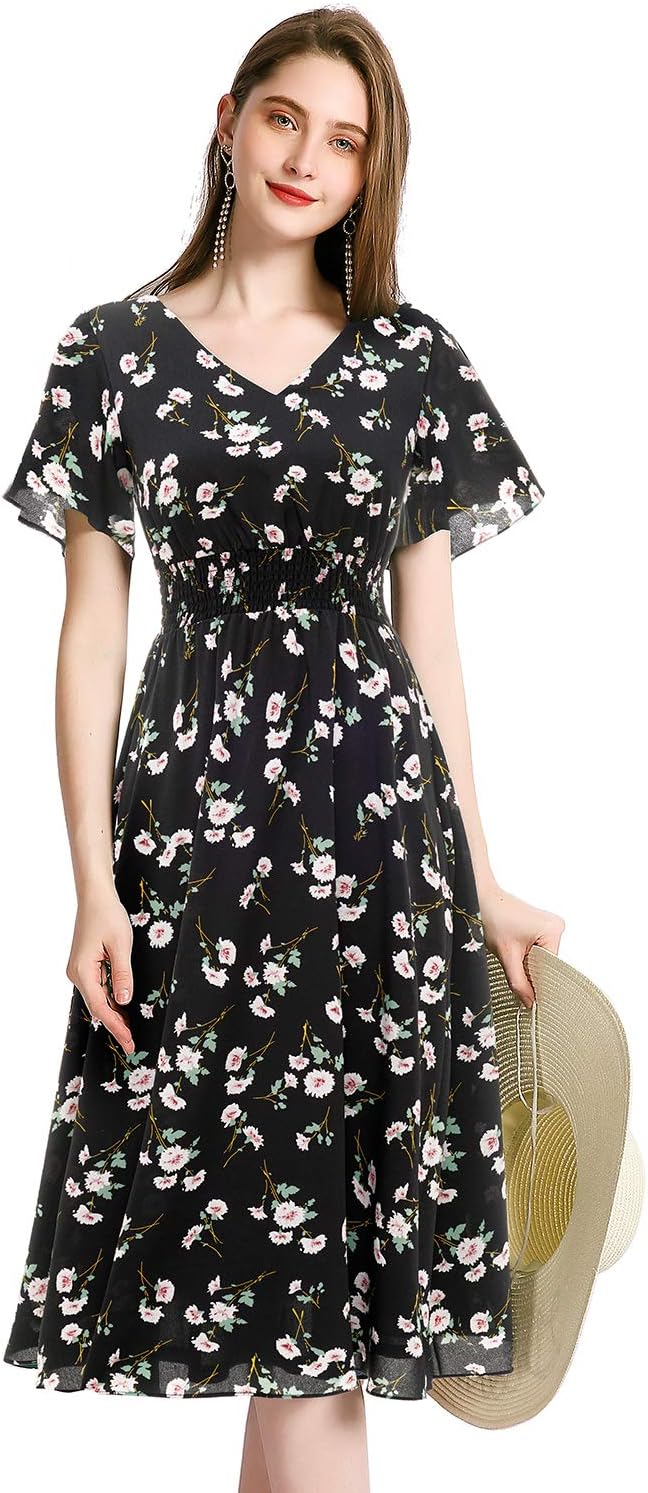 Chiffon Floral Dresses for Women - Summer Beach Elegance
