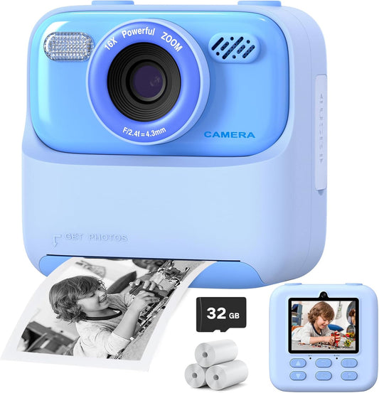Cimizi Dual-Lens Instant Print Kids Camera - 1080P HD Selfie Fun!