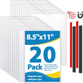 20 Pack Wall Sign Holder 8.5x11 Magnetic and Adhesive Display Frames