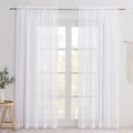 NICETOWN Window Sheer Curtains 84 in Long White - Soft Voile Panels