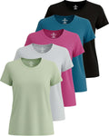 Real Essentials 5 Pack Women's Short Sleeve T-Shirts - Active Value in