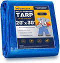 20x30Ft Tarp Cover 5 MIL Waterproof Poly Tarps - Light Duty Protection