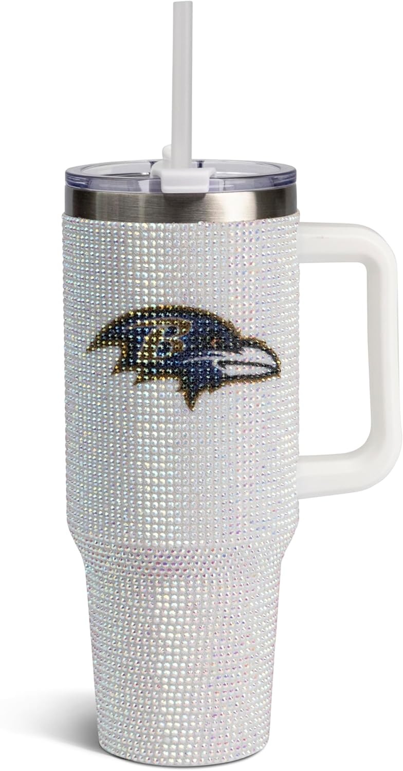 NFL 40oz Stainless Steel Tumbler with Crystal Rhinestones