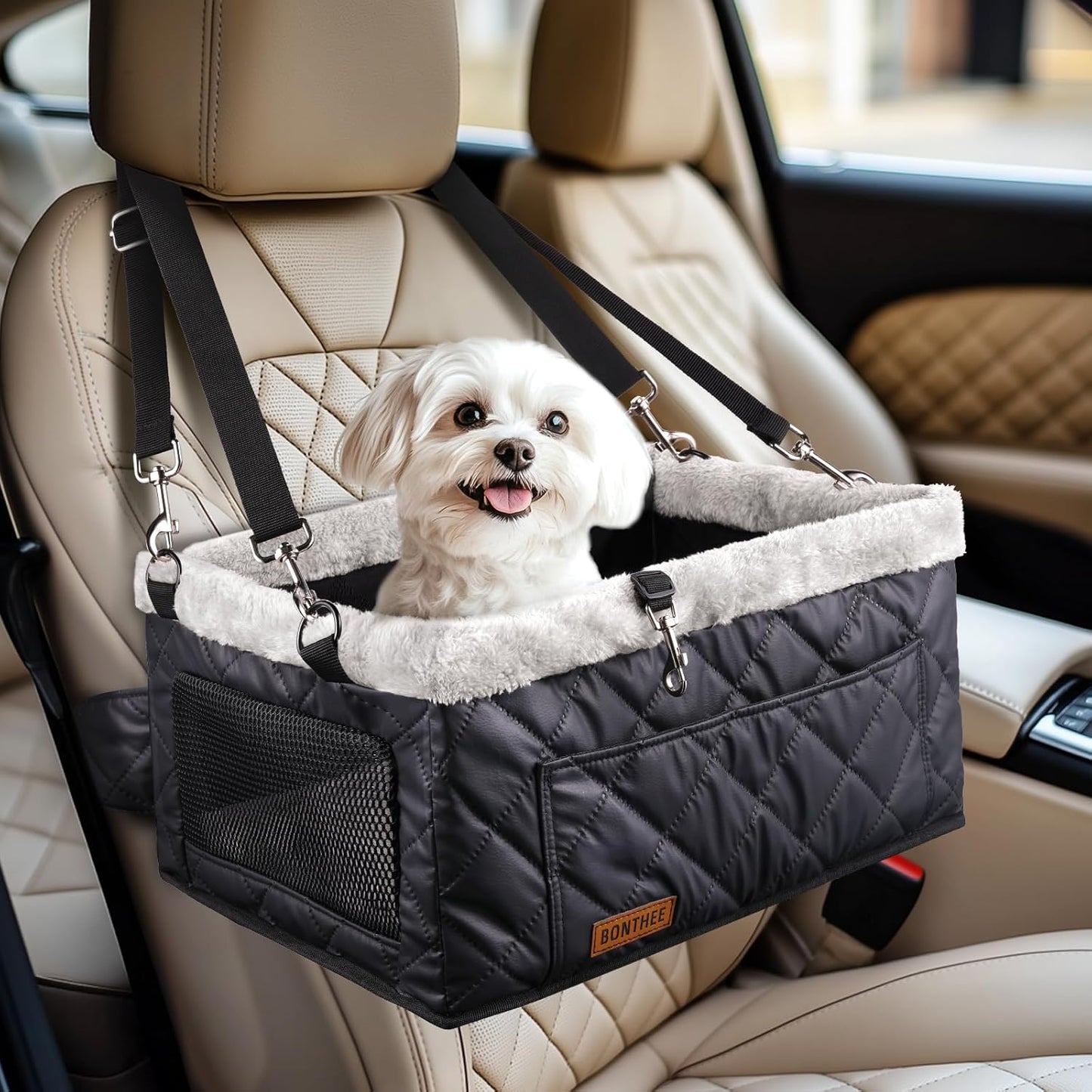 Upgrade Dog Booster Seat for Small Dogs with Sturdy Frame
