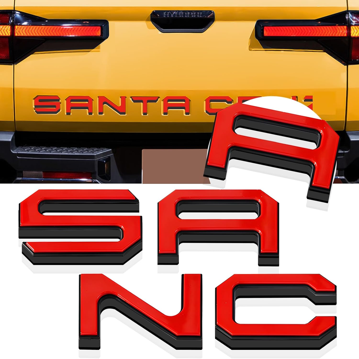 Tailgate Insert Letters for 2022 2023 2024 2025 Santa Cruz