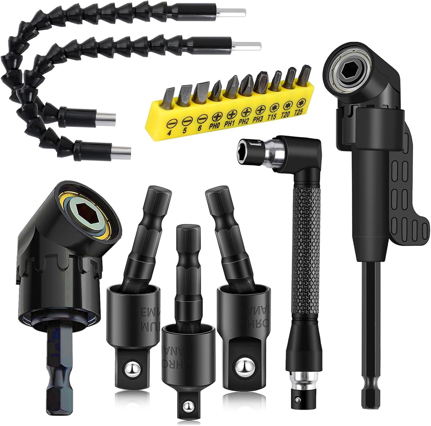 18Pcs Flexible Drill Bit Extension Set for Tight Spaces