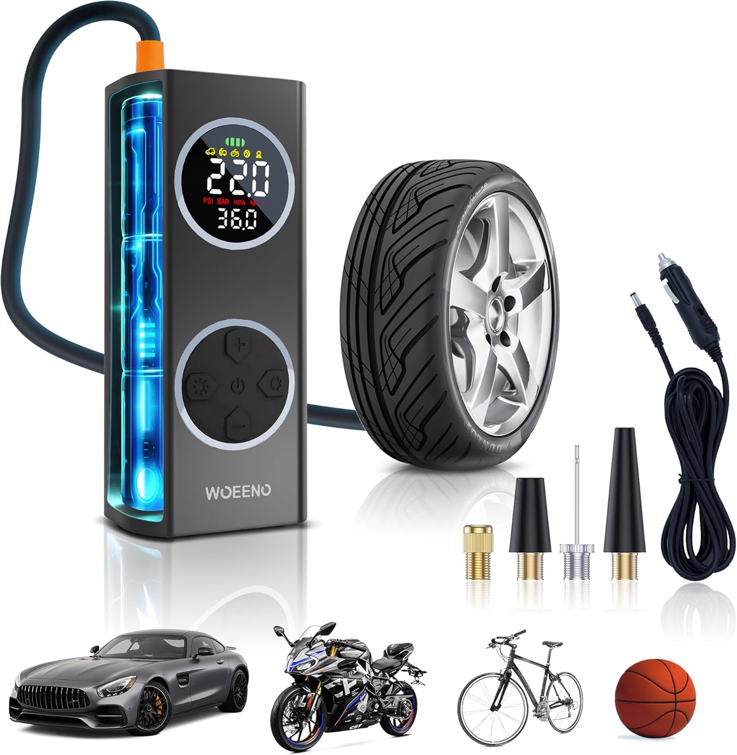 Portable 150PSI Smart Air Pump with Battery x3