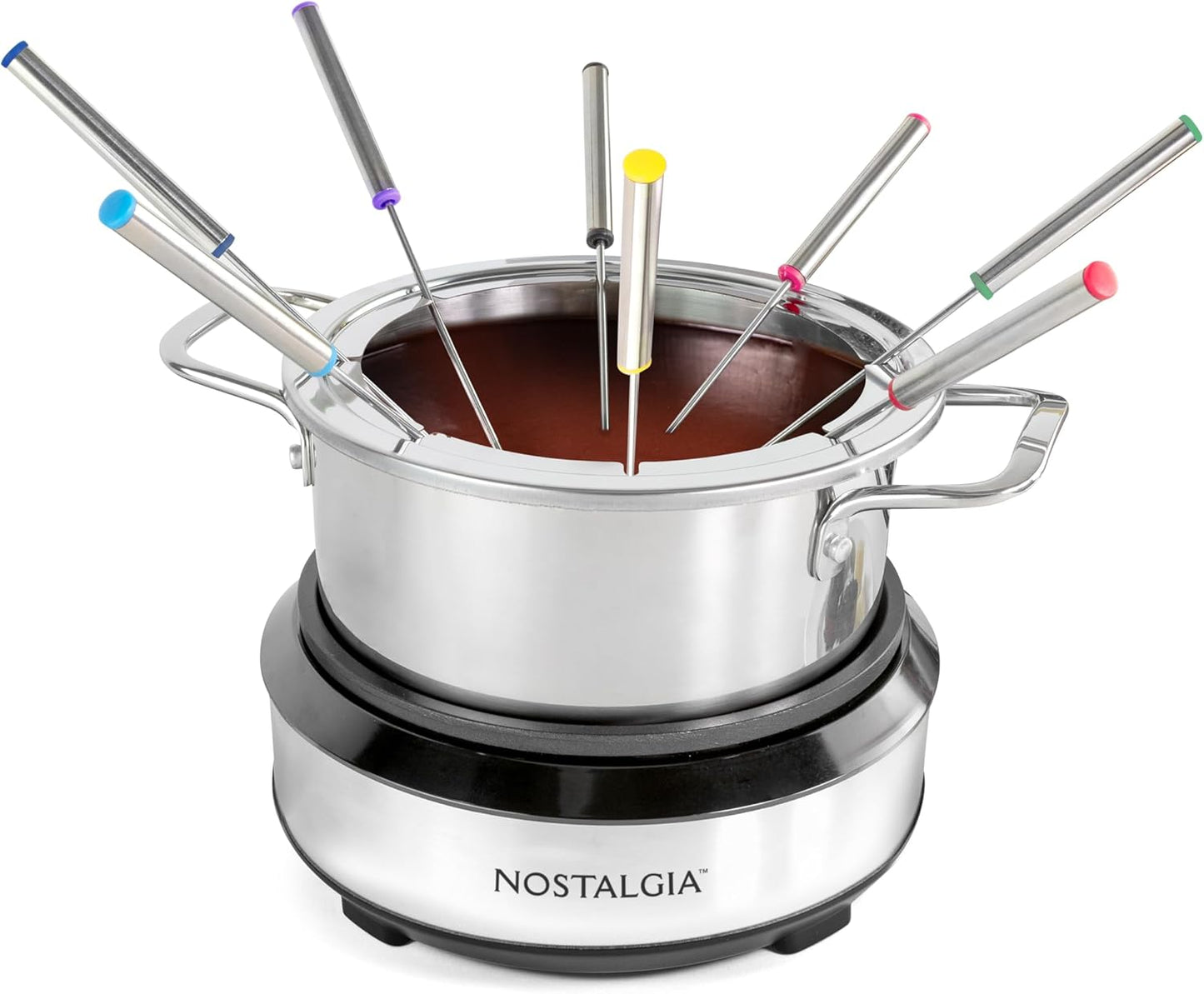 Nostalgia 8-Cup Electric Fondue Pot Set for Cheese & Chocolate