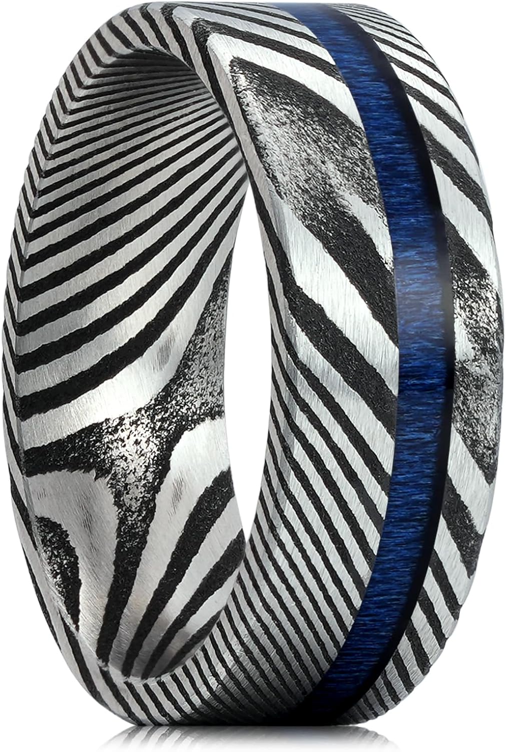 King Will Titanium Wedding Band for Men with Wood Inlay Design