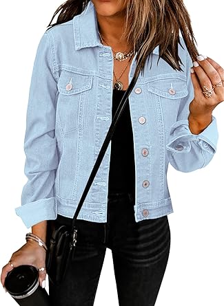 GRAPENT Women's Basic Button Down Long Sleeve Denim Jacket Review