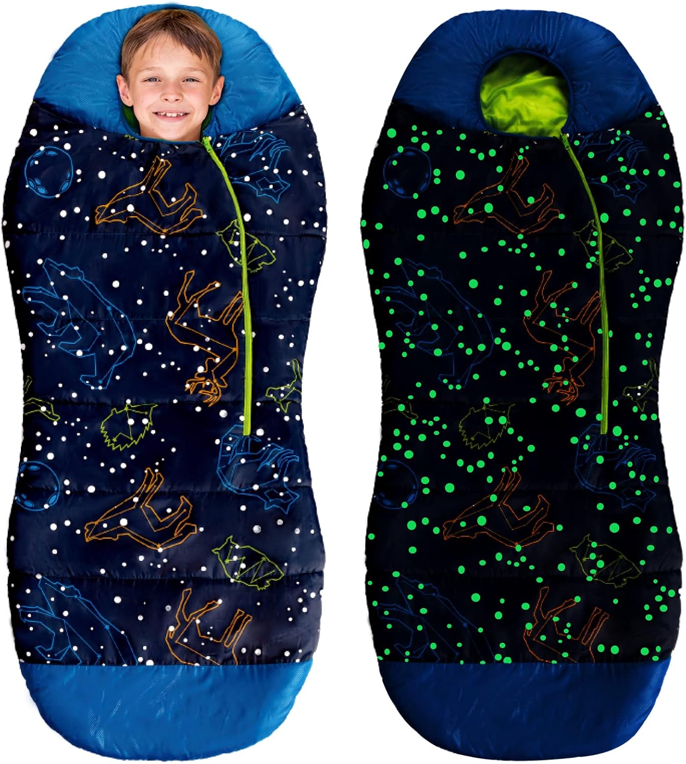 AceCamp Glow in The Dark Mummy Sleeping Bag for Kids