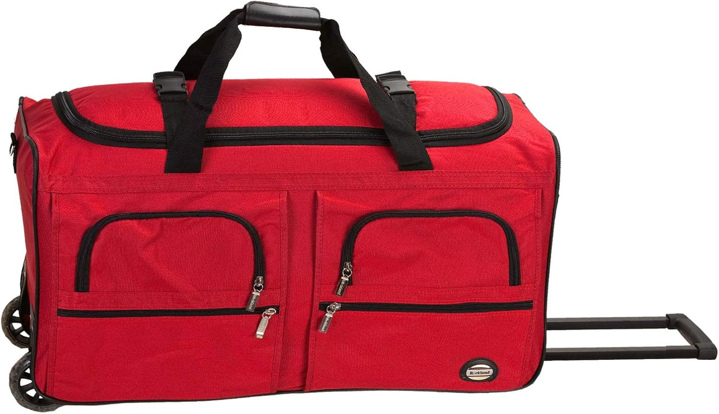 Rockland Rolling Duffel Bag with Extra Large Wheels and Pockets