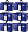TAILI 6 Pack Dark Blue Extra Large Storage Bags - Heavy Duty Moving