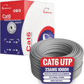 CAT6 Cable 1000ft Pull Box Solid Ethernet LAN UTP 23AWG - High Speed
