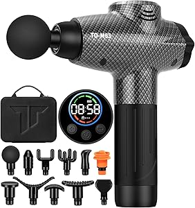 TOLOCO Massage Gun for Deep Tissue Pain Relief with 12 Heads