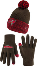 Ultra Game Kid's Two Tone Winter Beanie and Touch Screen Gloves - Warm