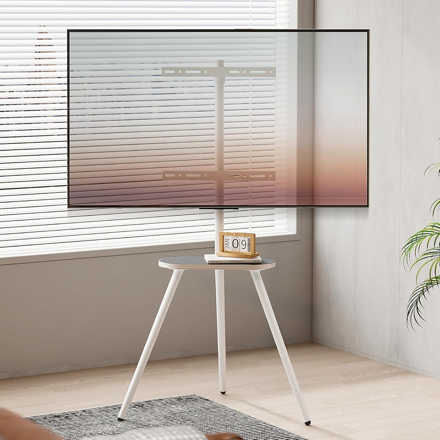 Tripod Easel TV Stand for 40 to 65 Inch Screens with Tray