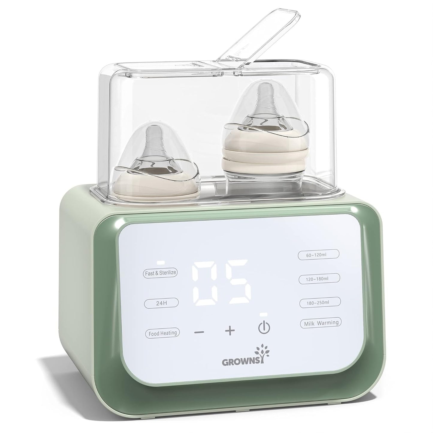 Grownsy 8-in-1 Fast Baby Bottle Warmer for Night Feeding